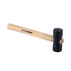 Martelo de Borracha 40 mm Preto Cabo Madeira Momfort