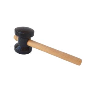Martelo de Borracha 50 mm Preto Cabo Madeira Momfort