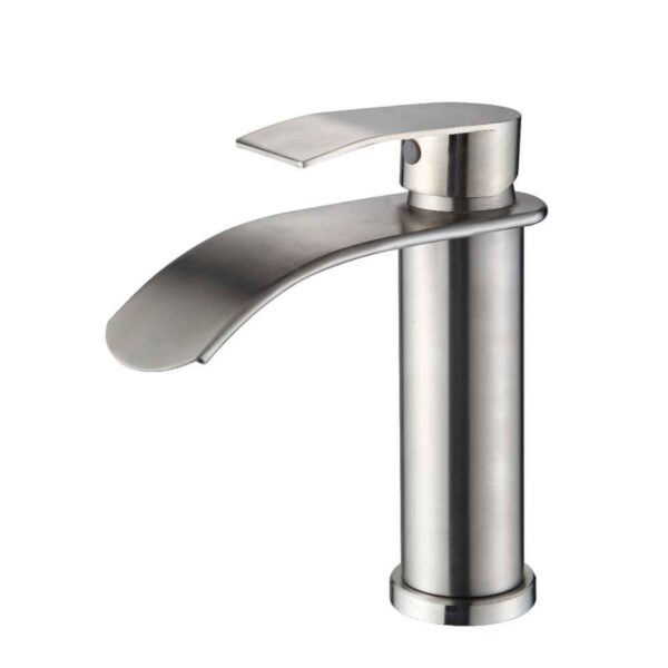 Monocomando para Banheiro Mesa Bica Baixa Escovada Cascata
