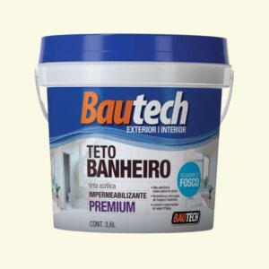 Tinta Premium Acrílica Fosco Teto Banheiro Branco 3,6L Bautech
