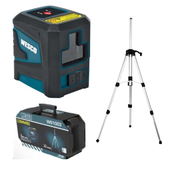 Combo Nível a Laser Verde 15m e Tripé WS8915K+WS9972 Wesco