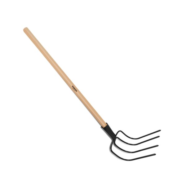 Forcado Curvo 4 Dentes com Cabo de Madeira Ramada