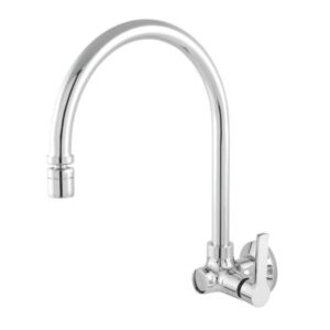 Torneira Cozinha Parede Bica Alta Com Arejador Articulado 1/4 Cromado