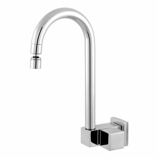 Torneira Cozinha Parede Bica Alta Giratória Articulada 1/4 Cromado