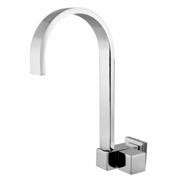 Torneira para Cozinha Parede 1/4V Bica Alta Cromada Giratória