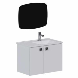 Kit Gabinete para Banheiro Aço Tarumã 60cm