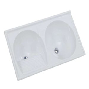 Tanque Duplo Mármore Sintético Granitado 48 Litros 100X51cm Gelo AJ Rorato