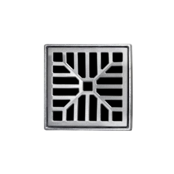 Conjunto Grelha Pedestre Alumínio Natural 15x15cm Delta