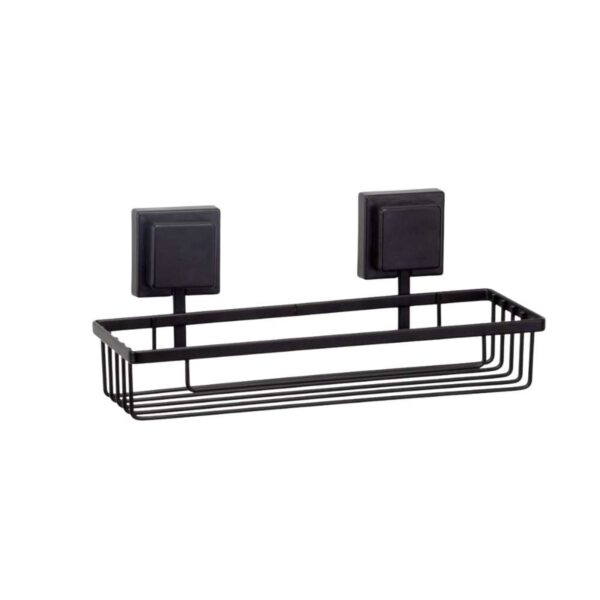 Porta Shampoo Retangular Adesivo para Banheiro Piatina Preto