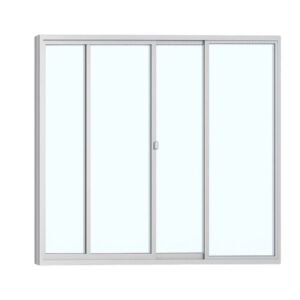 Janela de Correr 2 Folhas sem Grade Alumínio Brilhante Lider