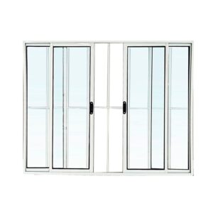 Janela de Correr 4 Folhas com Grade Alumínio Branco Lider