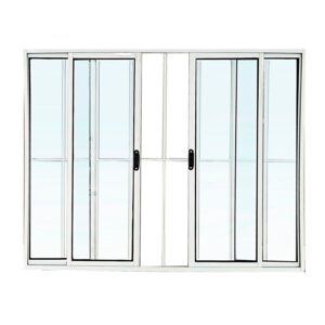 Janela de Correr 4 Folhas com Grade Alumínio Brilhante Lider