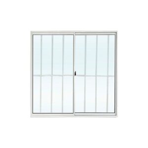 Janela de Correr 2 Folhas com Grade Alumínio Brilhante 80x80cm Lider