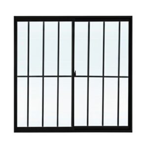 Janela de Correr 2 Folhas com Grade Alumínio Preto Lider