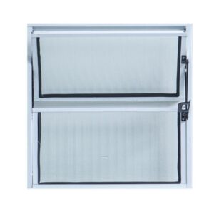 Janela Basculante 2 Folhas Vidro Canelado Alumínio Branco Lider
