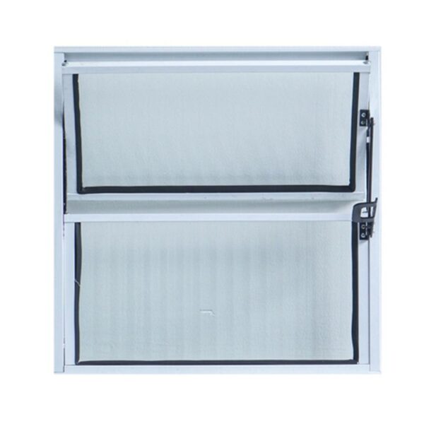 Janela Basculante 2 Folhas Vidro Canelado Alumínio Branco Lider