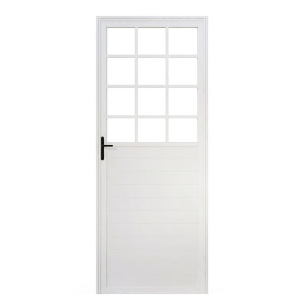 Porta Lambril Alumínio Branco com Vidro Reflex 210x80cm Lider