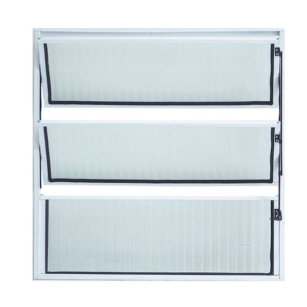 Janela Basculante 3 Folhas Vidro Canelado Alumínio Branco Lider