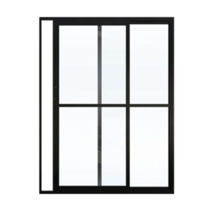 Porta de Correr 2 Folhas Alumínio Preto Lider