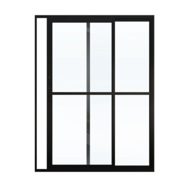 Porta de Correr 2 Folhas Alumínio Preto Lider