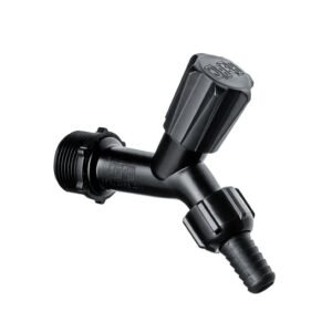 Torneira para Tanque/Jardim Parede Curta ABS Preto com 12 peças Herc