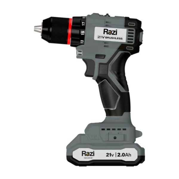 Furadeira Parafusadeira Brushless 2,0AH 21V Razi
