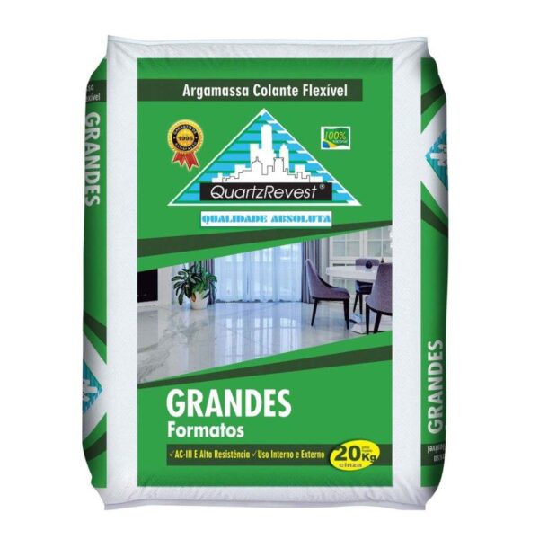 Argamassa Grandes Formatos Cinza 20kg Quartz Revest