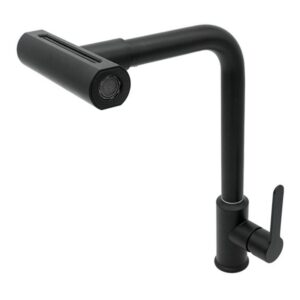 Torneira para Cozinha Mesa 1/4V Bica Alta Preto Fosco 4 Jatos Multi