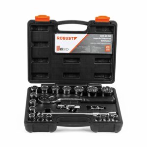 Jogo de Soquetes Estriados de 8 a 32mm 20 Peças Robust