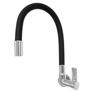 Torneira para Cozinha Parede Bica Alta Preto/Cromada C65 Flexível