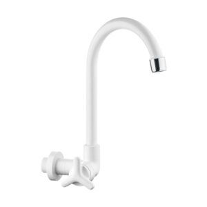 Torneira para Cozinha Parede Bica Alta Branca Silicia