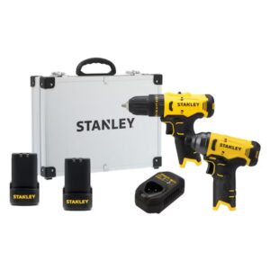 Kit Furadeira de Impacto + Parafusadeira 12V e 2 Baterias 2Ah Stanley