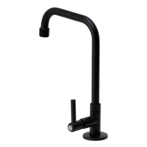 Torneira para Cozinha Mesa 1/4V Bica Baixa Preto Aladim C51