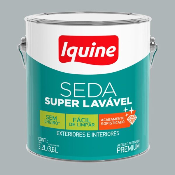 Tinta Premium Acrílica Acetinado Seda 3,6L Iquine