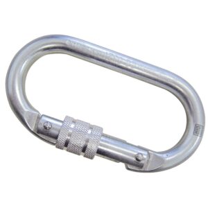 Mosquetão Oval Aço Trava Rosca 25KN Alpinismo Corax