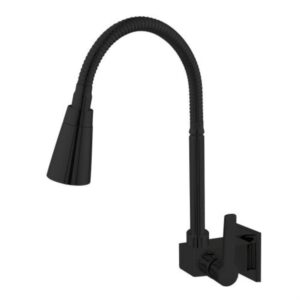 Torneira para Cozinha Parede 1/4V Bica Alta Preto Cônica C55