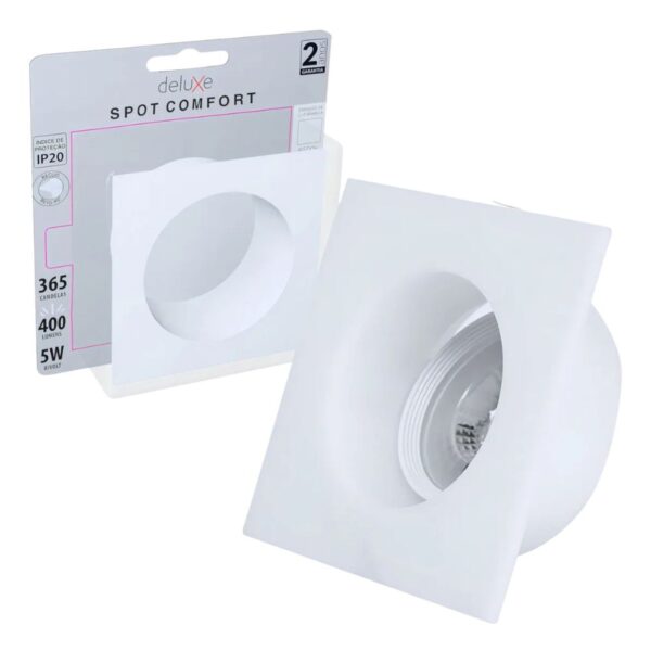 Spot LED de Embutir Comfort Quadrado Branco 5W Bivolt Avant