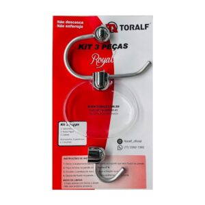 Kit Acessórios para Fixar ABS Aluminium com 3 peças Cromado Toralf
