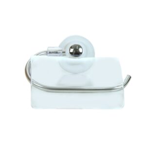 Porta Papel Higiênico Design com Tampa Branco Toralf