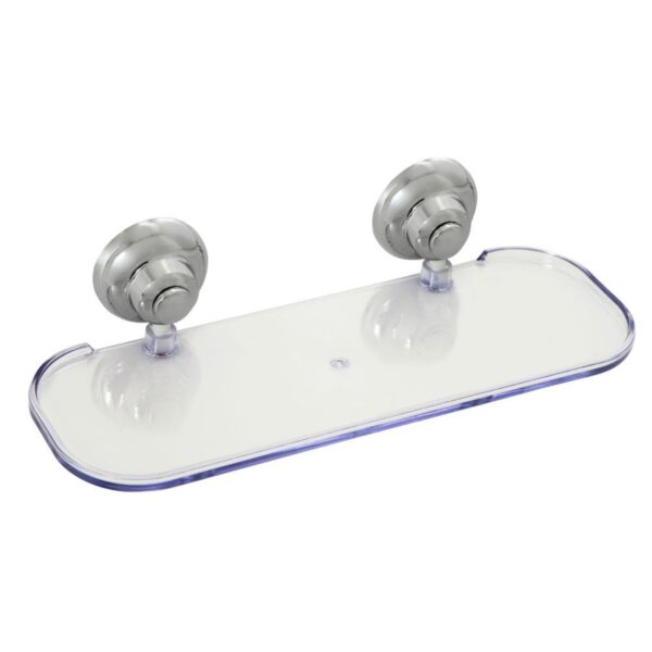 Porta Shampoo Reto para Banheiro 36x20cm ABS Plástico Cromado Toralf