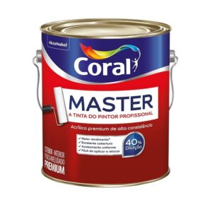 Tinta Premium Acrílica Fosco Master Branco 3,6L Coral