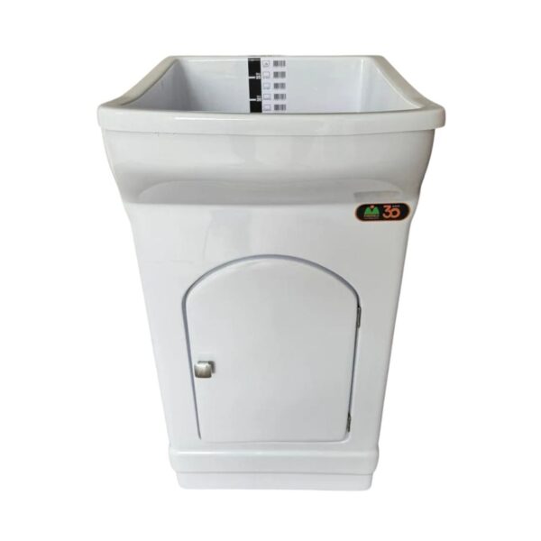 Kit Gabinete Lavanderia com Tanque Londres 47cm Branco Fiberblu