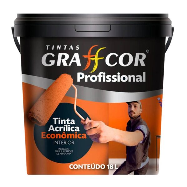 Tinta Econômica Acrílica Fosco Profissional Branco 18L Grafftex